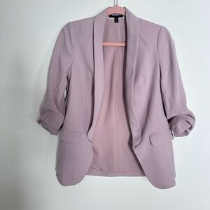 Express Ruched Sleeve Boyfriend Blazer - Blush Pink - XXS P
